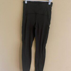 Lululemon Dark Green with Patterned Sides Leggings Size 4